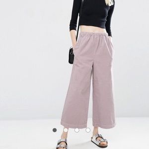 Asos pull-on wide leg pink corduroy pants Sz 30/32